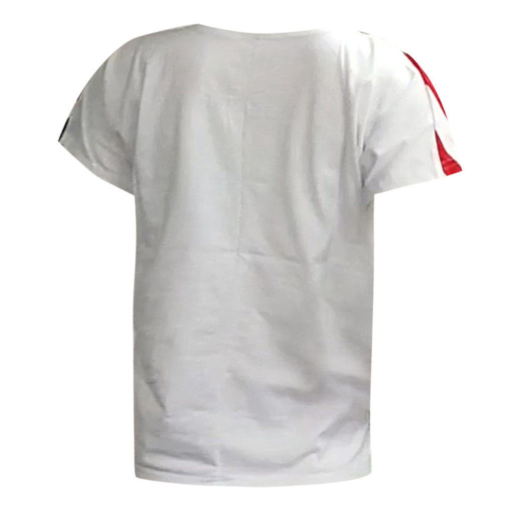 Women's Casual T shirts American Flag Printed DromedarShop.com Online Boutique