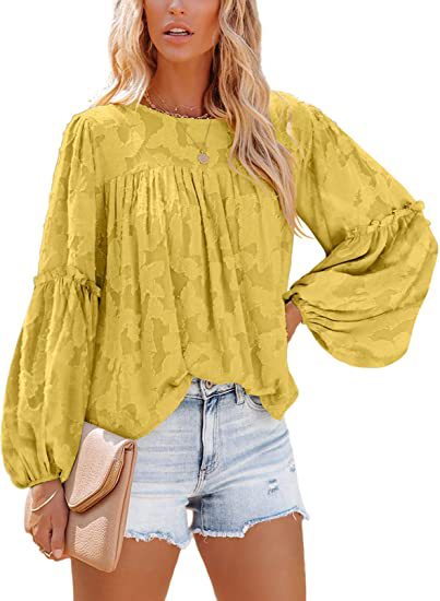 Women Chiffon Long Sleeve Shirt - DromedarShop.com Online Boutique