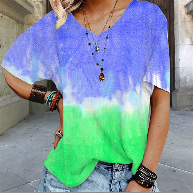 Women's Print Loose T-Shirt Top - DromedarShop.com Online Boutique