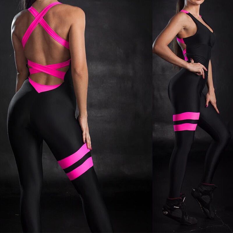 Women Yoga Gym Sportswear One Piece Backless Tracksuit DromedarShop.com Online Boutique