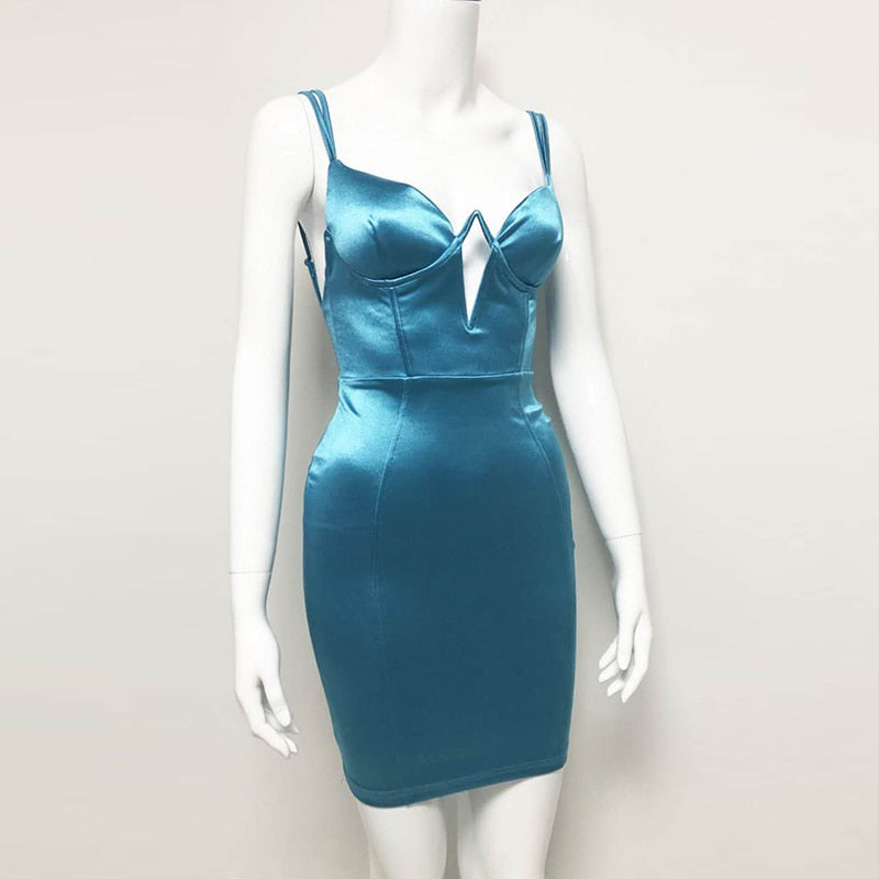 Summer Satin Mini Women's Dress - DromedarShop.com Online Boutique