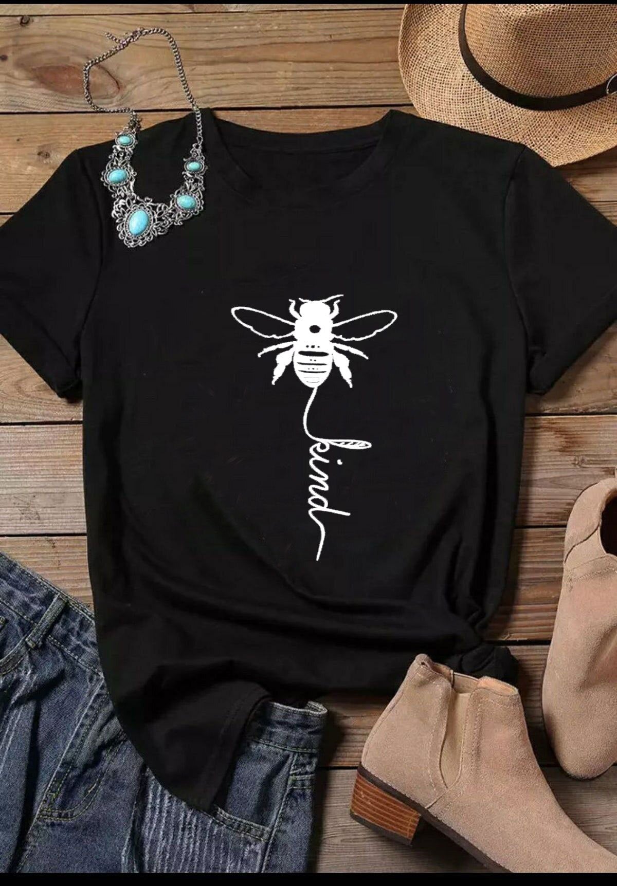 Bee Kind Women Tee DromedarShop.com Online Boutique