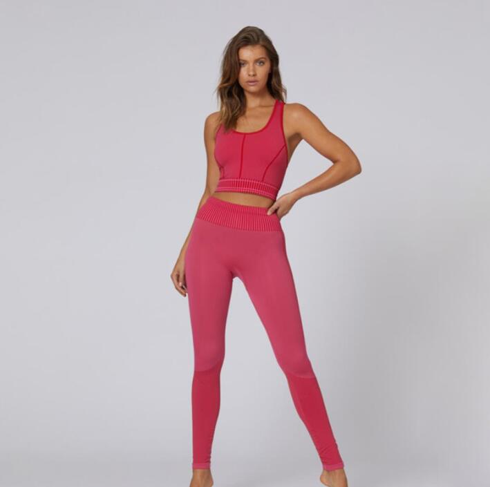 Women's Red Short Vest + High Waist Sweat Pants Two Piece Set DromedarShop.com Online Boutique