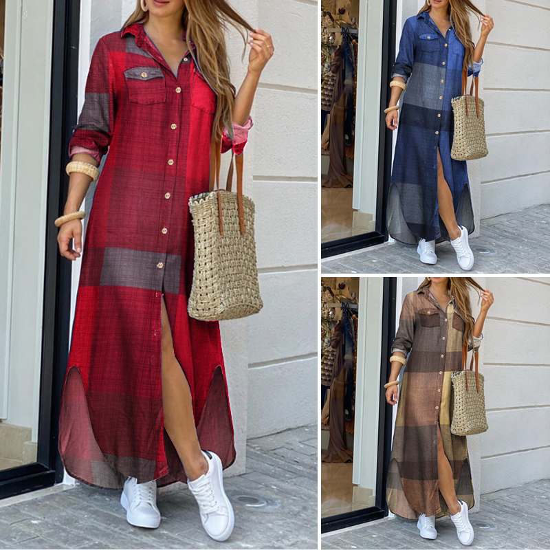Women Long Sleeve Maxi Beach Dress DromedarShop.com Online Boutique
