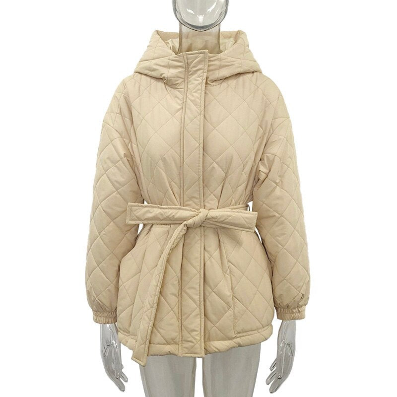 Women Solid Casual Short Hooded Jacket DromedarShop.com Online Boutique