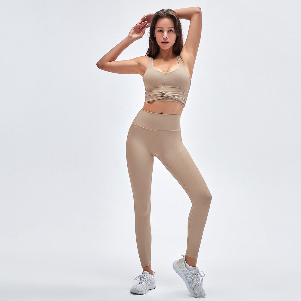 Women Active Yoga Sports Bra & Seamless Leggings 2pcs Set DromedarShop.com Online Boutique