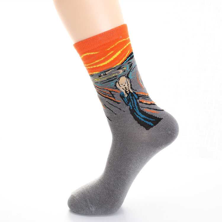 3D Retro Painting Art Unisex Vintage Socks one size DromedarShop.com Online Boutique