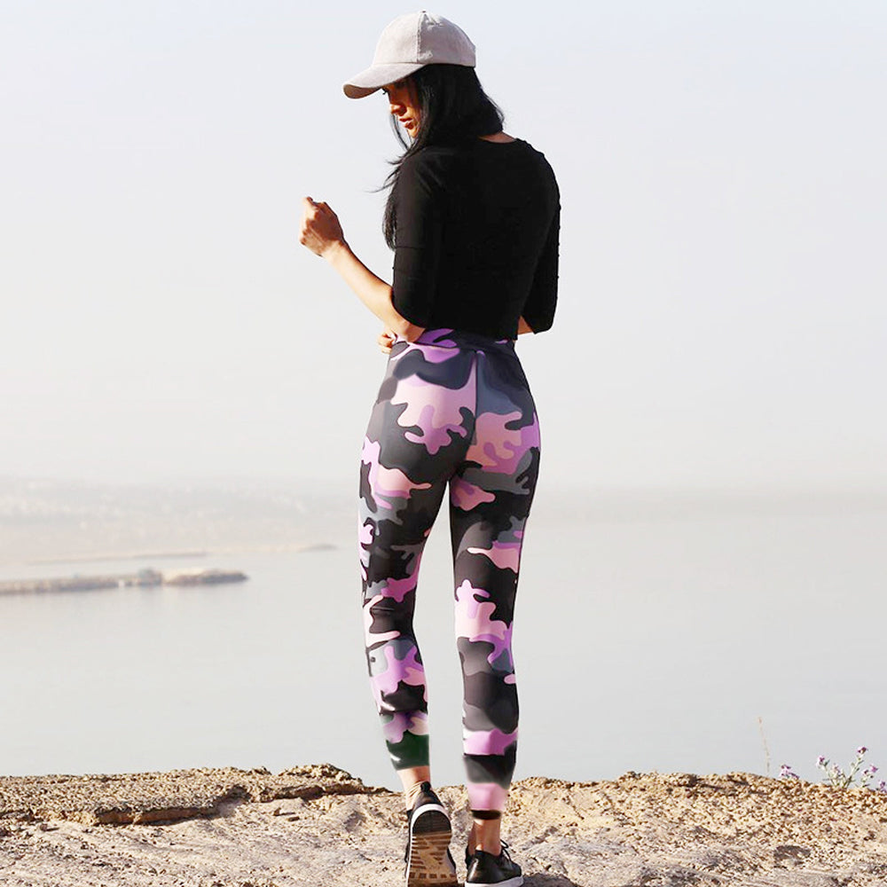 Digital Camouflage Print Yoga Pants Fitness Sport Women Workout Leggings DromedarShop.com Online Boutique