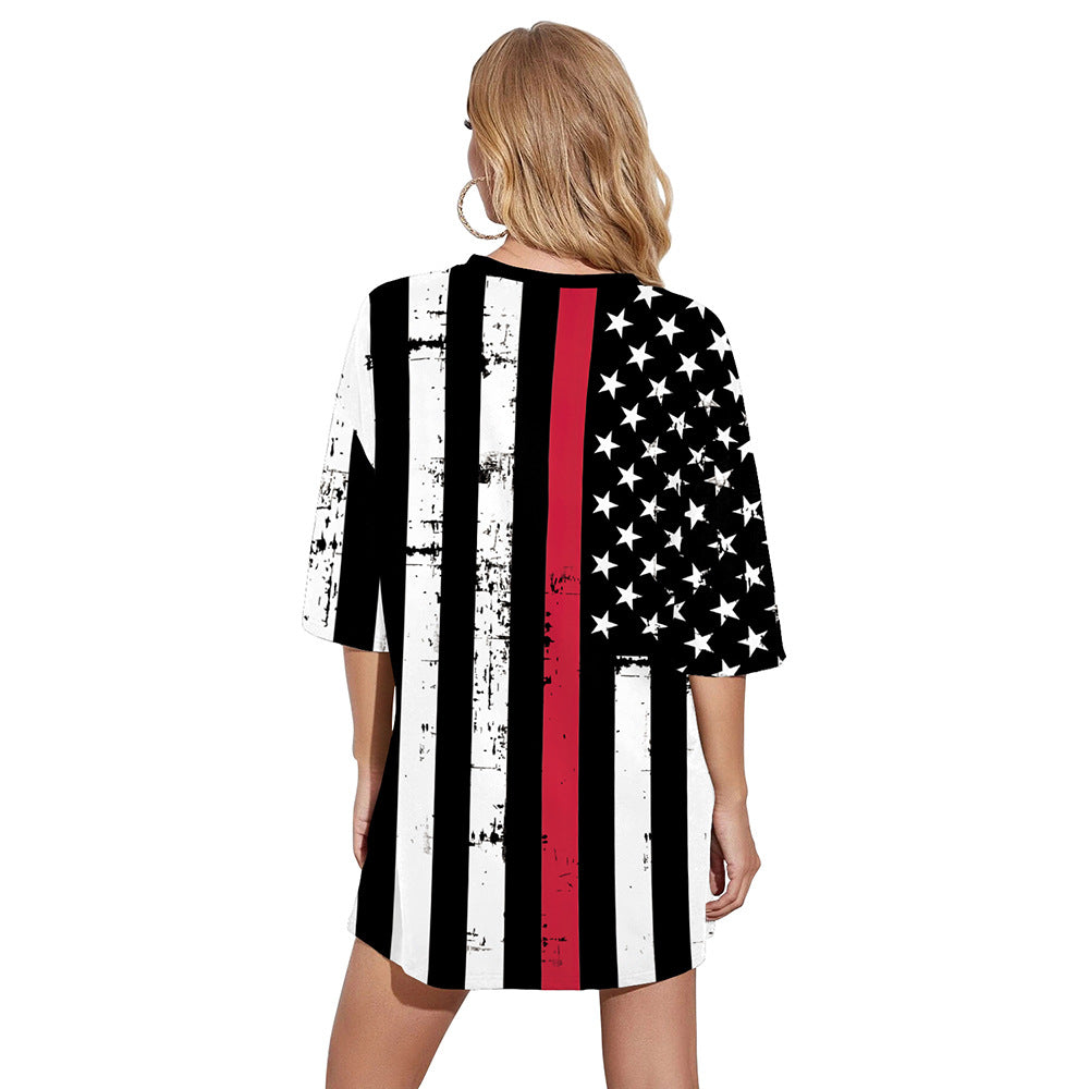 Women's USA Independence Day Long T-Shirt - DromedarShop.com Online Boutique