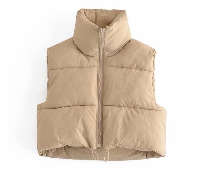 Women Elegant Solid Simple Zipper Vest DromedarShop.com Online Boutique