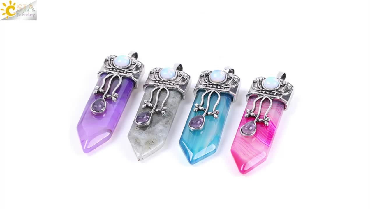 Large Stone Sword-Shaped Crystal Pendant - DromedarShop.com Online Boutique
