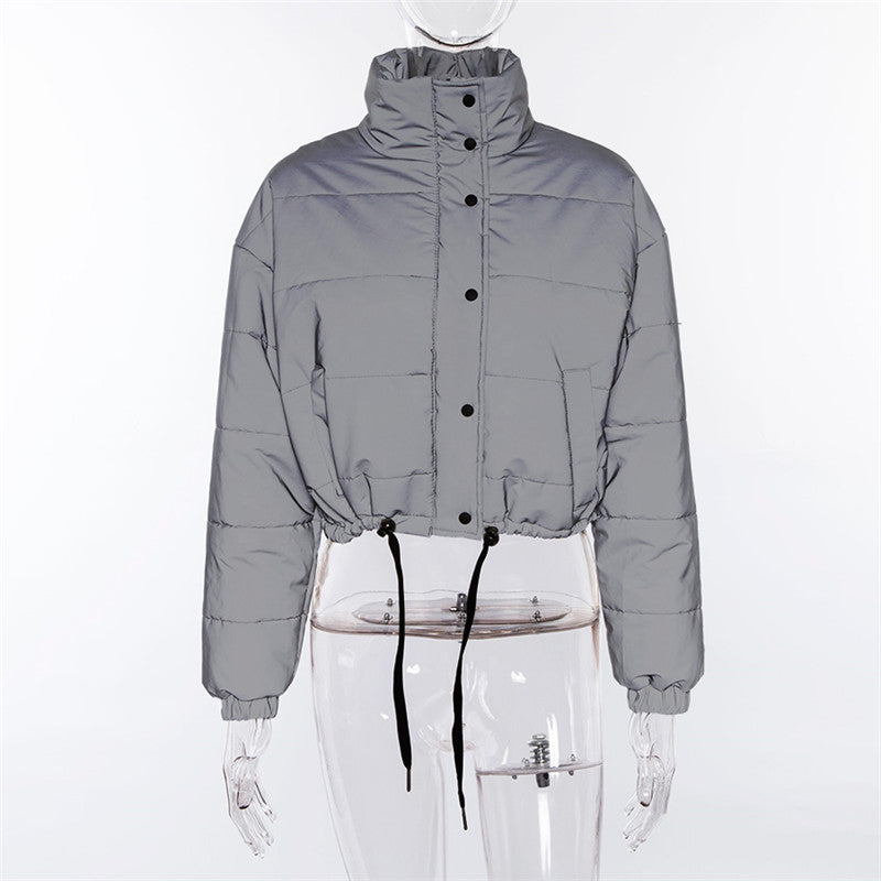 Winter Fashion Reflective Short Warm Women Coat Jackets DromedarShop.com Online Boutique