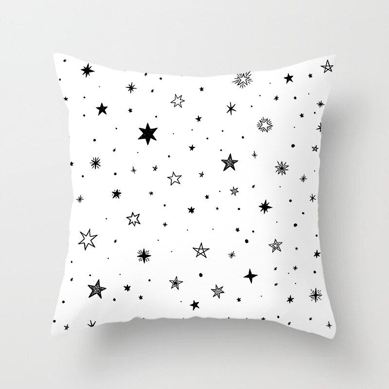 Geometric Black and White-Throw Pillow Cover-Home Decor Collection DromedarShop.com Online Boutique
