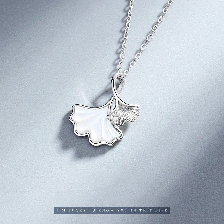 S925 Sterling Silver Three Fortune Ginkgo Leaves Chain - DromedarShop.com Online Boutique