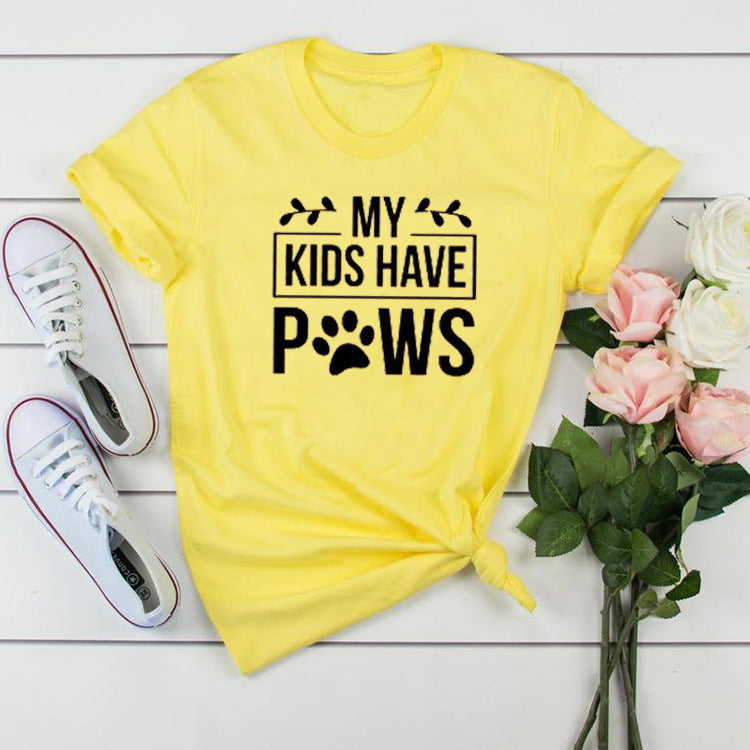 Women My Kids Have Paws T-Shirt DromedarShop.com Online Boutique