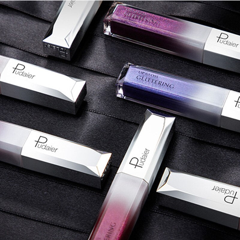 Pudaier Metallic Glitter Shine Lip Gloss Stick 18 Colors DromedarShop.com Online Boutique