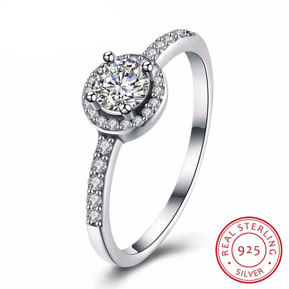 Solid 925 Sterling Silver  Ring , Classic Cubic Zirconia DromedarShop.com Online Boutique