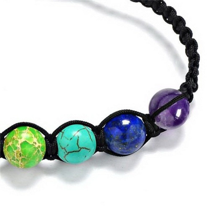 8mm Big Beads 7 Chakra Bracelet DromedarShop.com Online Boutique