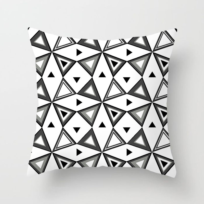 Geometric Black and White-Throw Pillow Cover-Home Decor Collection DromedarShop.com Online Boutique