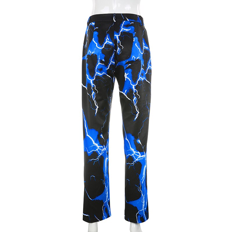 Women Lightning Print Streetwear Cargo Pants - DromedarShop.com Online Boutique