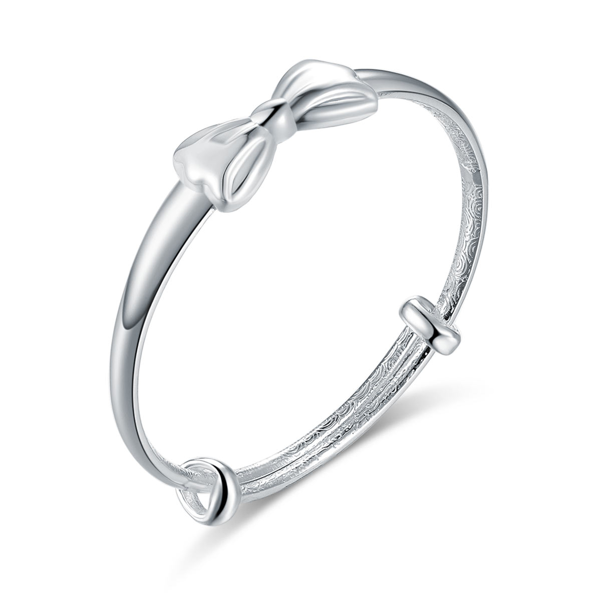 Newborn Baby 999 Silver Baby Bangle Ribbon XFB8092 - DromedarShop.com Online Boutique