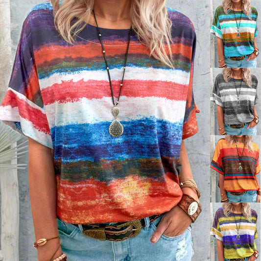 Women Color Short Sleeved T-Shirt - DromedarShop.com Online Boutique