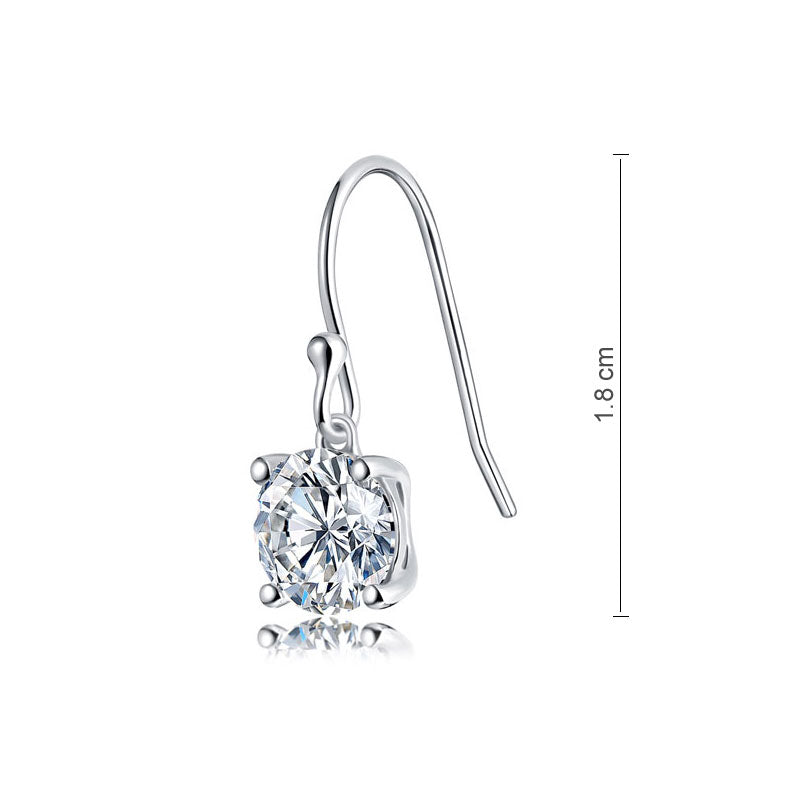 1 Carat Moissanite Diamond Hook Drop Earrings 925 Sterling Silver MFE8209 DromedarShop.com Online Boutique
