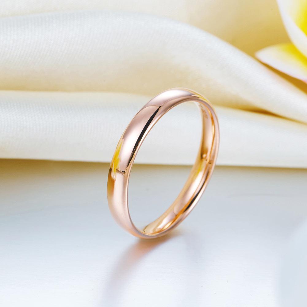 Solid 18K/750 Rose Gold Plain Ring Band DromedarShop.com Online Boutique