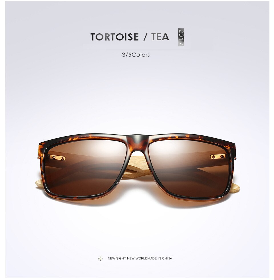 Bamboo Wood Polarized Unisex Tortoise Brown Mirrored Coating UV400 Sunglasses DromedarShop.com Online Boutique
