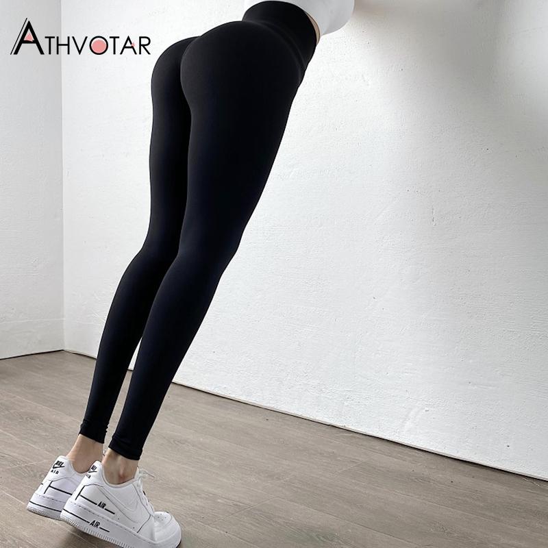 Women Solid High Wait Warm Fitness Leggings DromedarShop.com Online Boutique