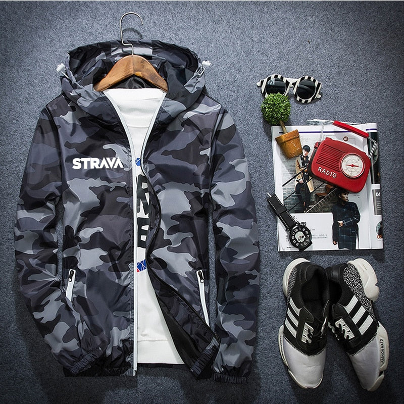 Camouflage Windbreaker Reflective Sport Jacket - DromedarShop.com Online Boutique