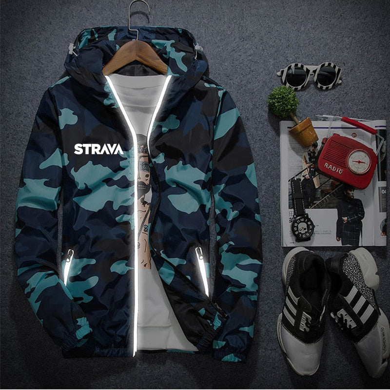 Camouflage Windbreaker Reflective Sport Jacket - DromedarShop.com Online Boutique