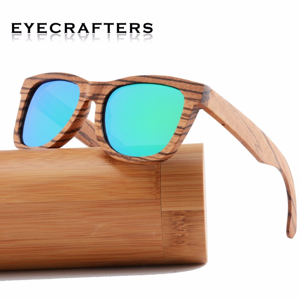 Zebra Bamboo Wooden Polarized Unisex Sunglasses mod.IV DromedarShop.com Online Boutique
