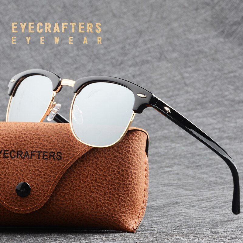 Retro Classic Half Frame Polarized Sunglasses DromedarShop.com Online Boutique