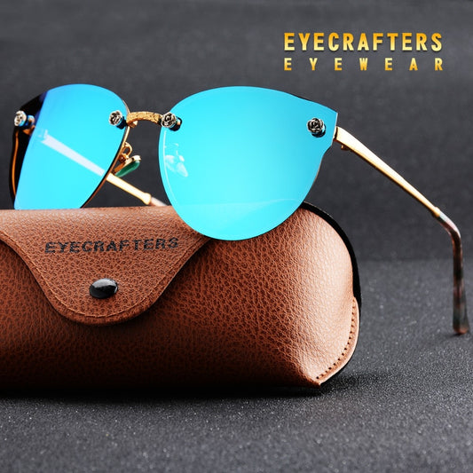 Luxury Polarized Cat Eye Mirror Reflective Women Sunglasses DromedarShop.com Online Boutique