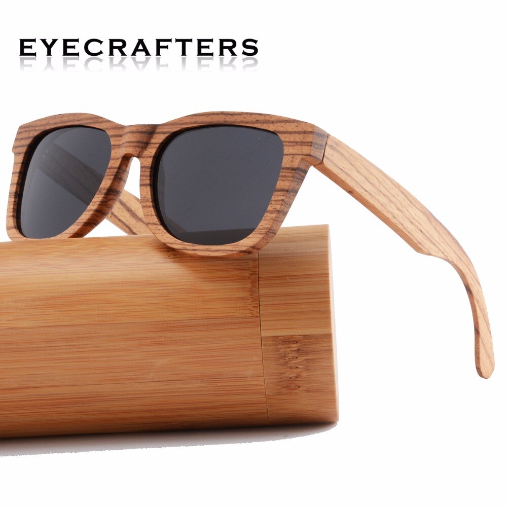 Zebra Bamboo Wooden Polarized Unisex Sunglasses mod.IV DromedarShop.com Online Boutique