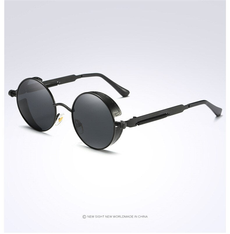 Round Polarized Gothic Steampunk Unisex Sunglasses DromedarShop.com Online Boutique