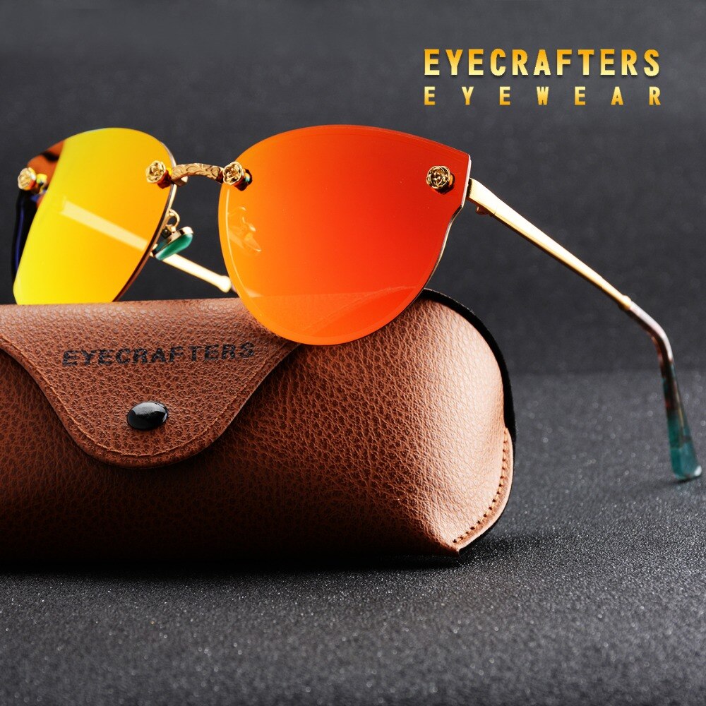 Luxury Polarized Cat Eye Mirror Reflective Women Sunglasses DromedarShop.com Online Boutique