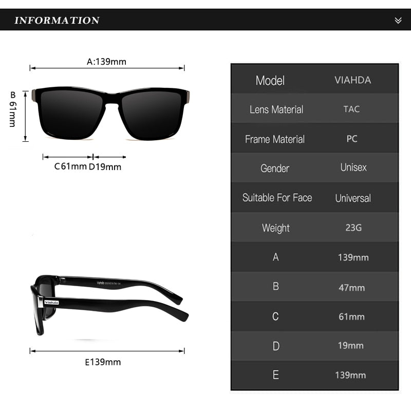 Polarized Unisex Sport Sunglasses UV 400 Protection DromedarShop.com Online Boutique