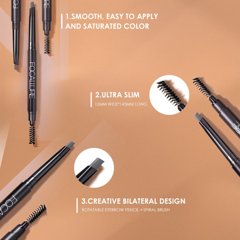 Waterproof 3 Colors Eyebrow Pen Pencil with Brush Makeup Cosmetics Tools DromedarShop.com Online Boutique