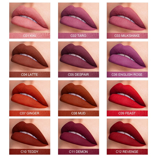IMAGIC Waterproof Lip Gloss Matte Liquid Lipstick 12 color DromedarShop.com Online Boutique