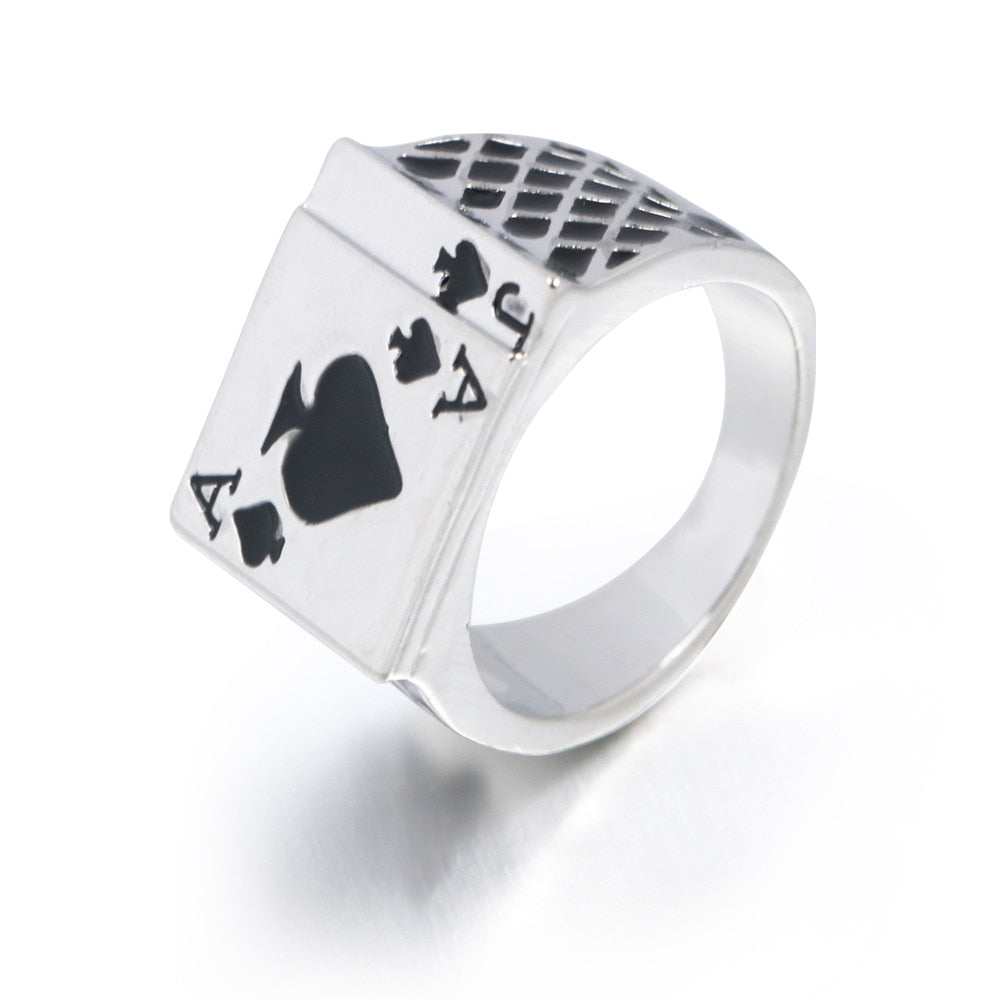 Vintage Personality Spades A Heart Shaped Poker Rings DromedarShop.com Online Boutique