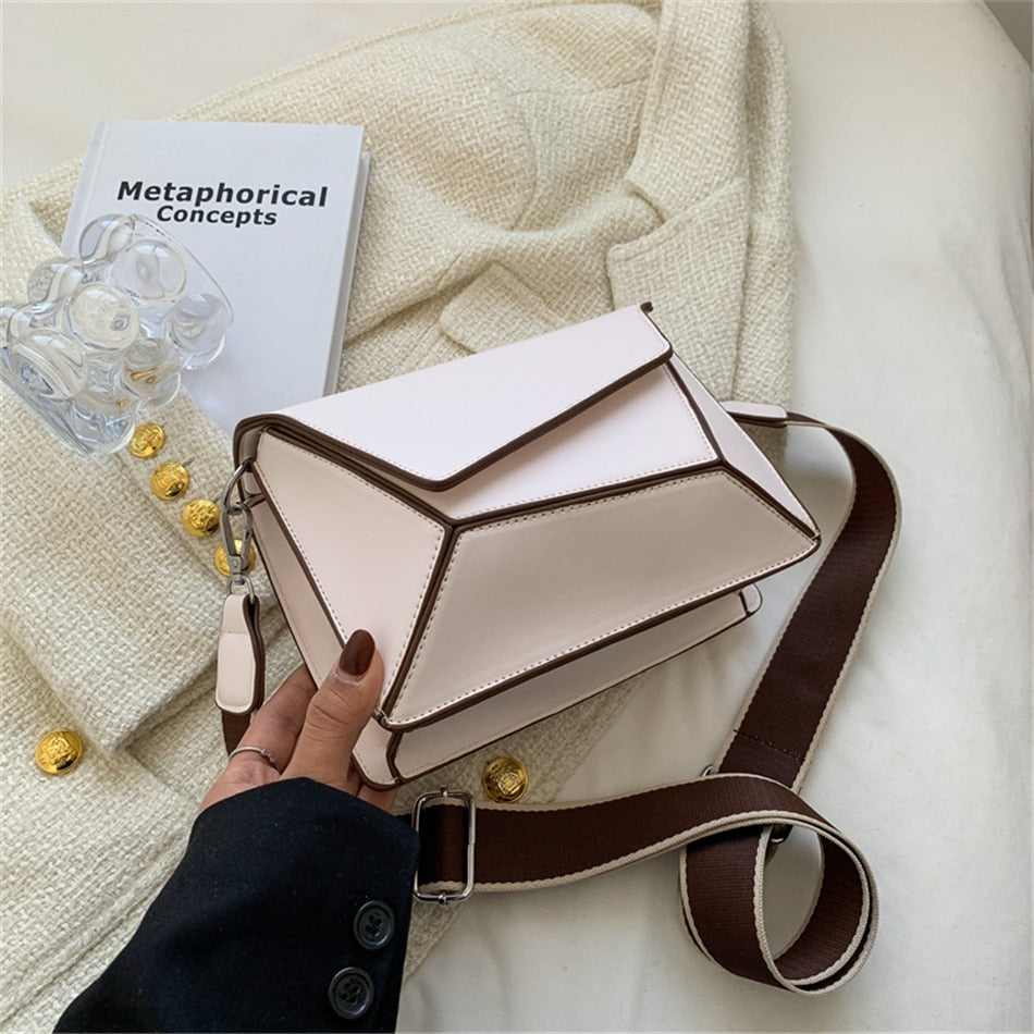 Luxury Geometry Vegan Leather Side Shoulder Bags DromedarShop.com Online Boutique