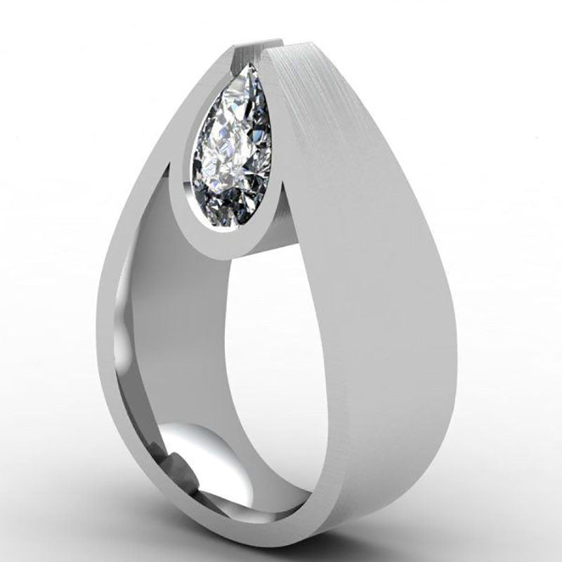 Fashion Oval Zircon Stone Silver Engagement Wedding Rings for Women DromedarShop.com Online Boutique