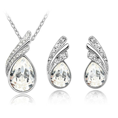 Bridal Austrian Crystal necklace Earrings Jewelry Sets DromedarShop.com Online Boutique