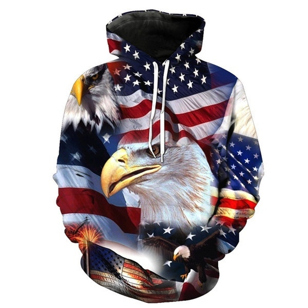 USA Flag 3D Hoodies DromedarShop.com Online Boutique