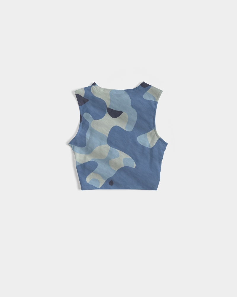 Blue Maniac Camouflage Women's Twist-Front Tank DromedarShop.com Online Boutique