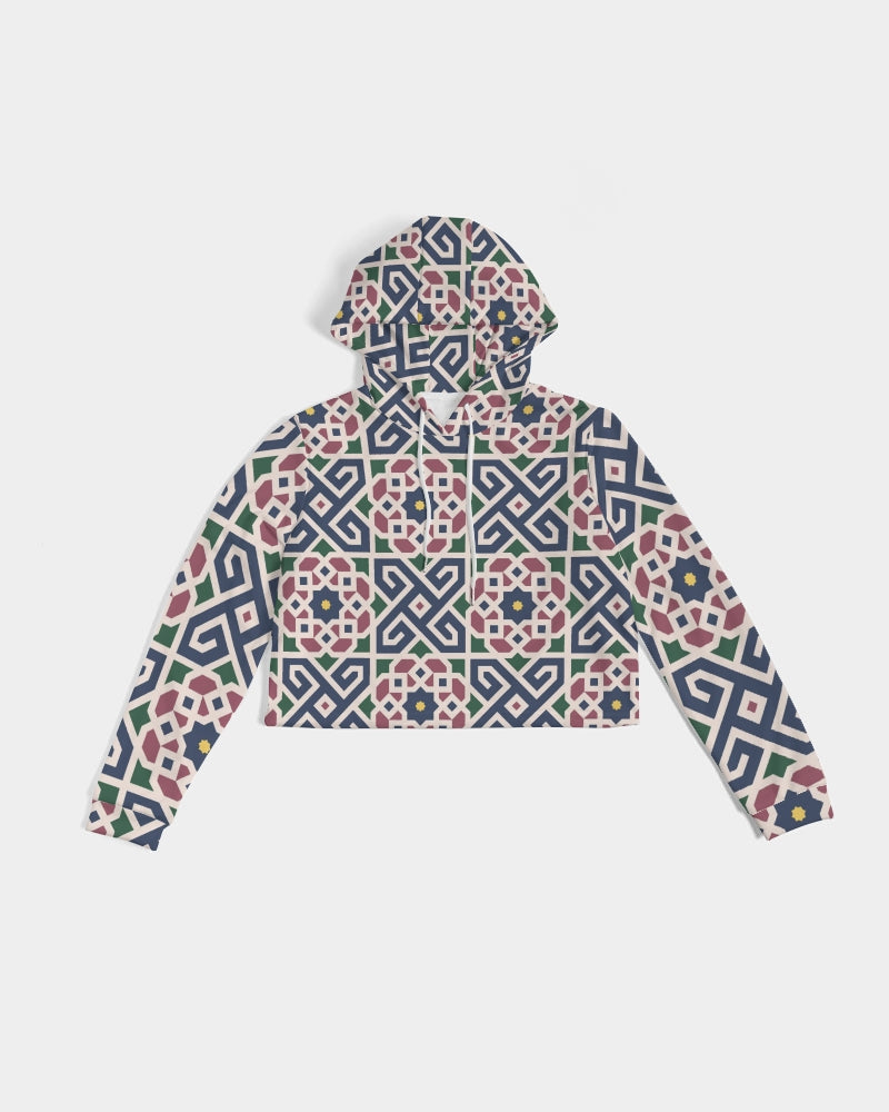 The Miracle of the East Moroccan pattern Women's Cropped Hoodie DromedarShop.com Online Boutique