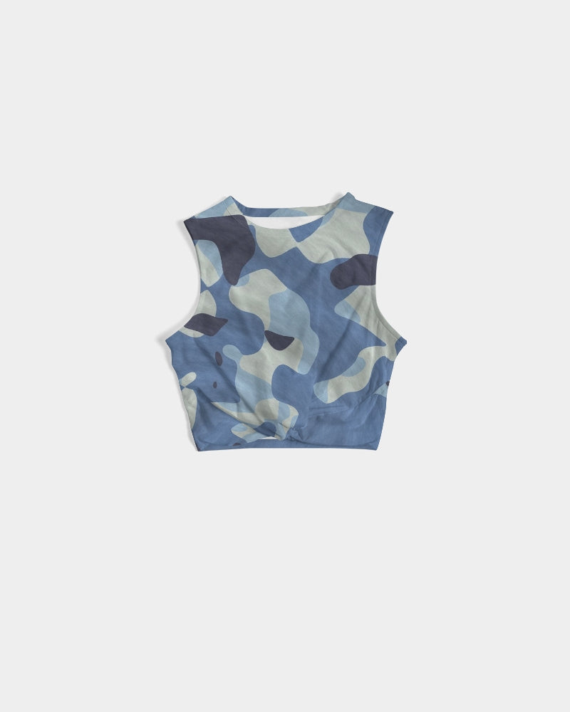 Blue Maniac Camouflage Women's Twist-Front Tank DromedarShop.com Online Boutique
