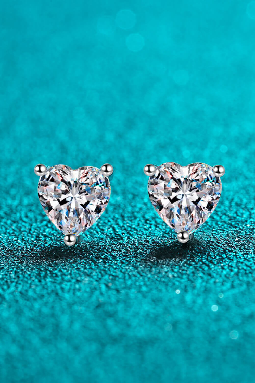 2 Carat Moissanite Heart-Shaped Stud Earrings - DromedarShop.com Online Boutique